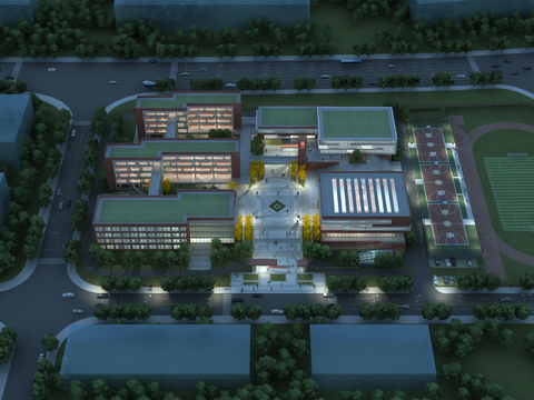 Modern School Aerial View