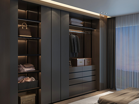 High gray wardrobe wardrobe