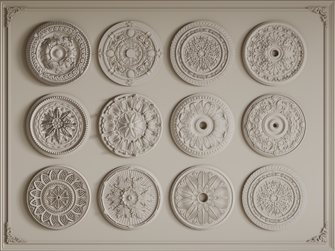 European-style lamp panel, round lamp panel, carved lamp panel