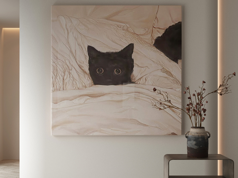 Modern Decorative Painting Cat Hanging Painting