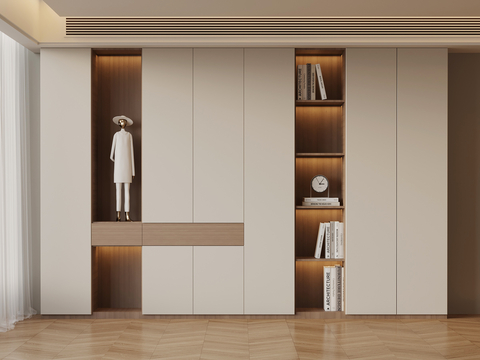 Modern bookcase integrated cabinet