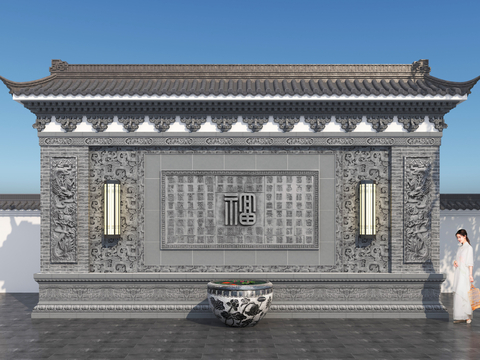 Chinese style landscape wall shadow wall