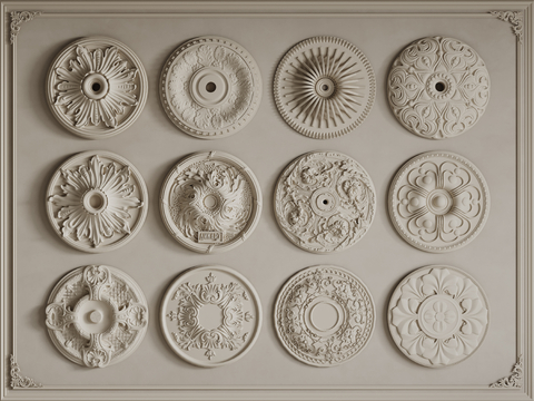 European-style lamp panel, round lamp panel, carved lamp panel