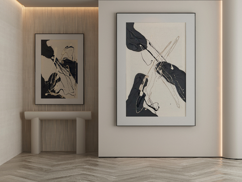 Modern Decorative Painting Black and White Hanging Painting