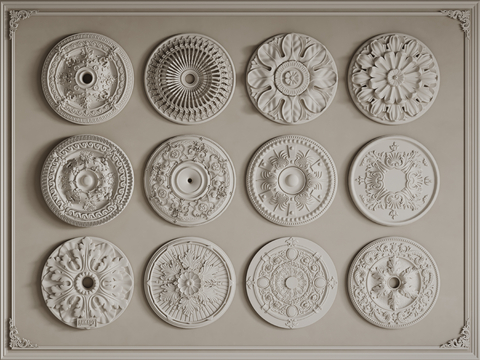 European-style lamp panel, round lamp panel, carved lamp panel