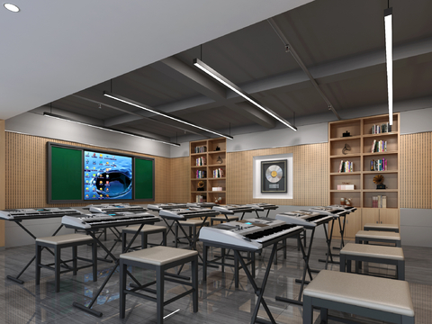 Modern School Instrumental Music Room