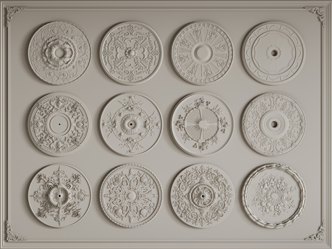 European-style lamp panel, round lamp panel, carved lamp panel