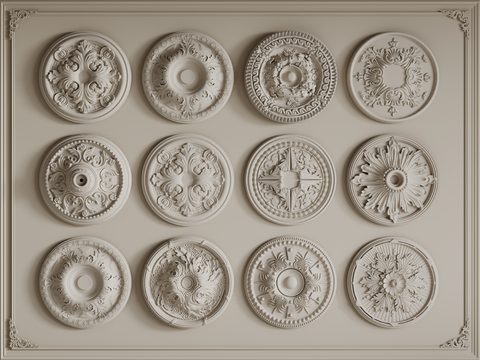 European-style lamp panel, round lamp panel, carved lamp panel