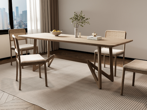 Cream Style dining table chair long dining table