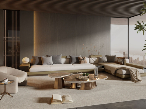 Italian Affordable Luxury Style Sofa Minotti Miloti Combo Sofa