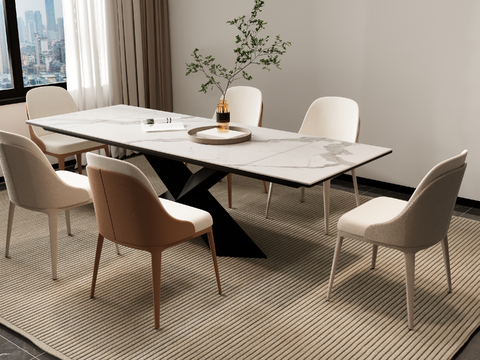 Simple Dining Table and Chair Long Dining Table