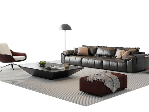 Modern Sofa Coffee Table Leather Sofa Sectional Sofa