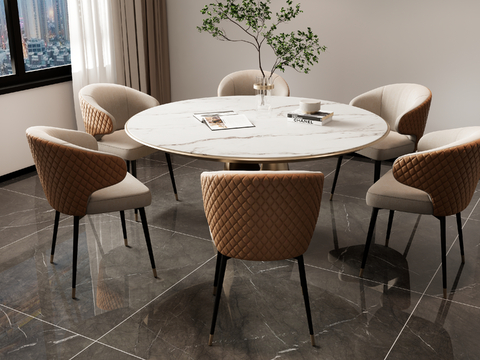 Simple Dining Table and Chair Round Dining Table