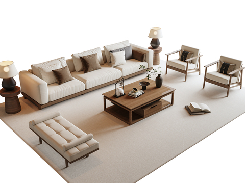 New Chinese Sofa Coffee Table Sectional Sofa