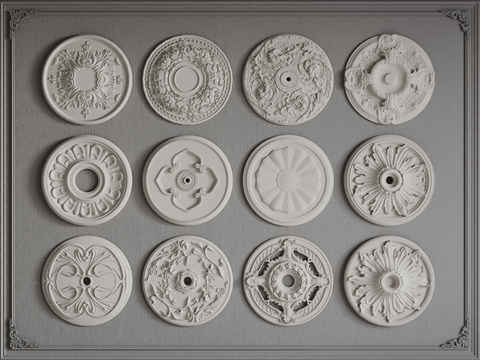 European-style lamp panel, round lamp panel, carved lamp panel