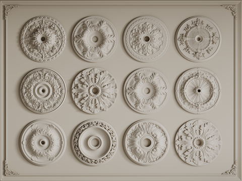 European-style lamp panel, round lamp panel, carved lamp panel