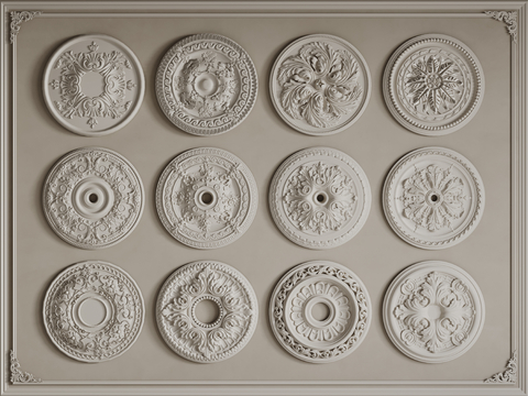 European-style lamp panel, round lamp panel, carved lamp panel