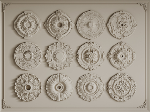 European-style lamp panel, round lamp panel, carved lamp panel