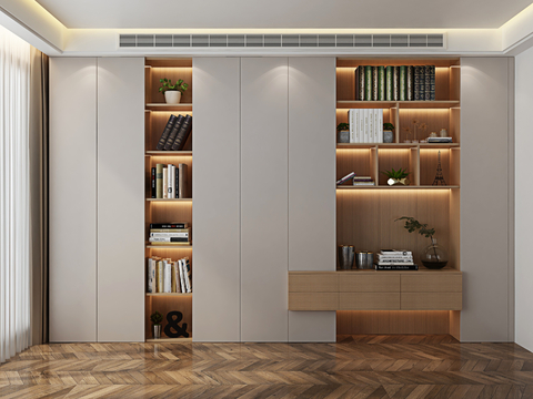 Modern Integrated Cabinet Bookcase