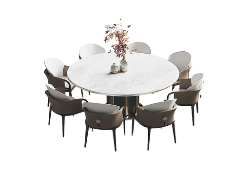 Chinese Dining Table and Chair Round Dining Table