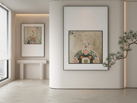 Neo-Chinese Style Decorative Painting National Fashion Hanging Painting Flower and Bird Painting