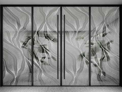 Modern Art Glass Door Office Door