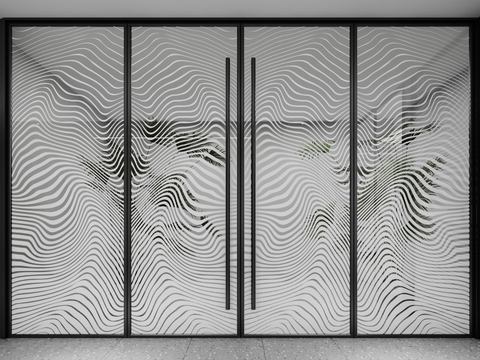 Modern Art Glass Door Office Door