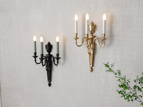 French candlestick wall lamp