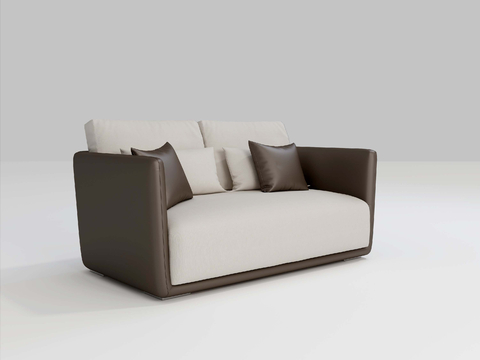 Leather sofa Modern double sofa