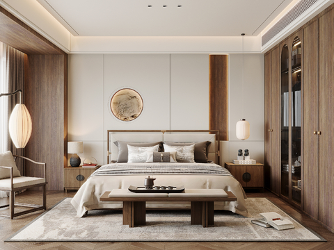 Neo-Chinese Style Song Dynasty Bedroom Master Bedroom