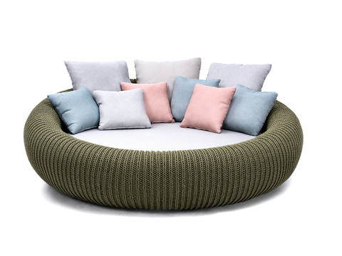 Modern Round Bed Outdoor Lying Bed Woven Lying Bed