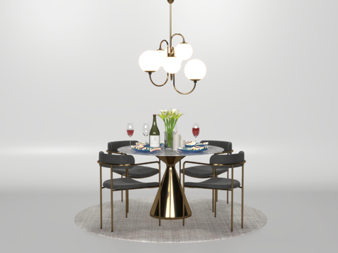 Affordable Luxury Style Round Dining Table and Chair