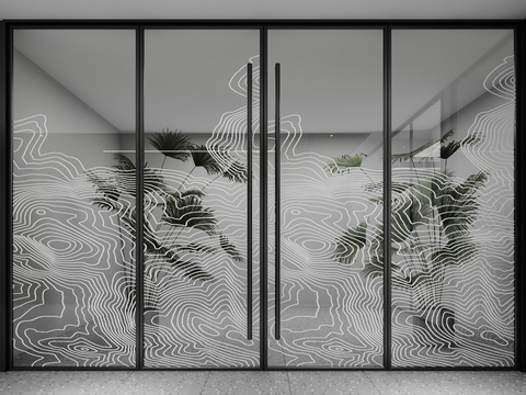 Modern Art Glass Door Office Door