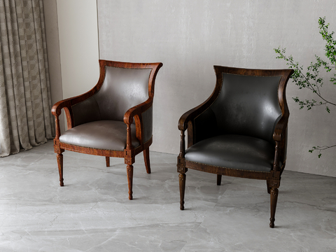 American-style leather armchair