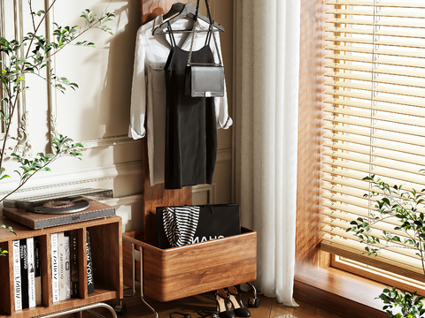 Log Style Hanger Coat Rack Floor Hanger