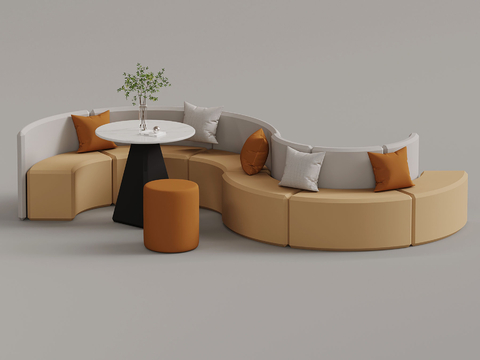 Card Seat Curved Sofa Shaped Sofa