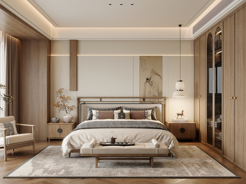 Neo-Chinese Style Song Dynasty Aesthetic Bedroom Master Bedroom