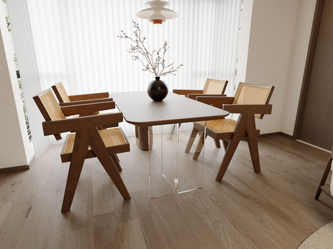 Mid-century Style dining table and chair