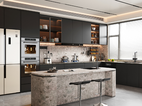 Dark Style Kitchen Island Kitchen