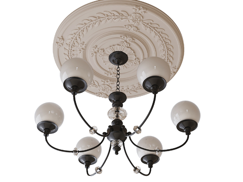 French chandelier multi-head chandelier plaster lamp tray