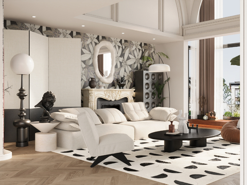 French Cream Living Room