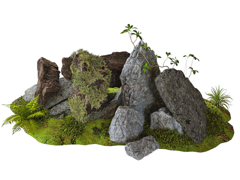 Modern stone rockery landscape landscape sketch