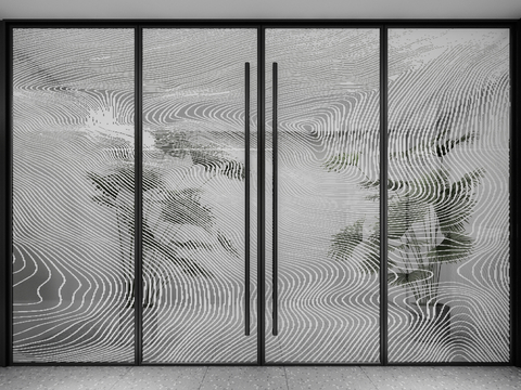 Modern Art Glass Door Office Door