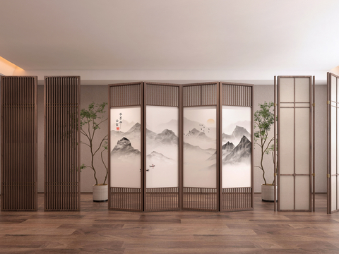 New Chinese solid wood screen