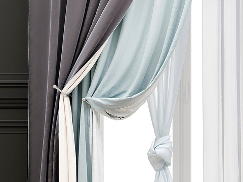 Modern solid color curtain cloth curtain