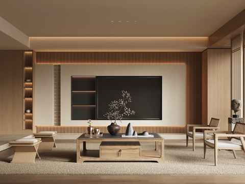 Neo-Chinese Style Song Style Living Room