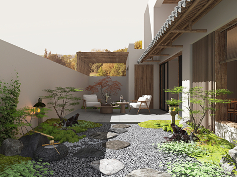 New Chinese Homestay Courtyard Garden Landscape