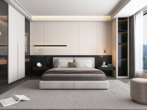 Modern Minimalist Bedroom Large Flat Floor Bedroom Master Bedroom