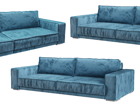 Blue sofa double sofa