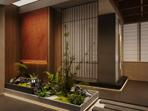 Neo-Chinese Style interior landscape landscape sketch indoor landscape plant pile